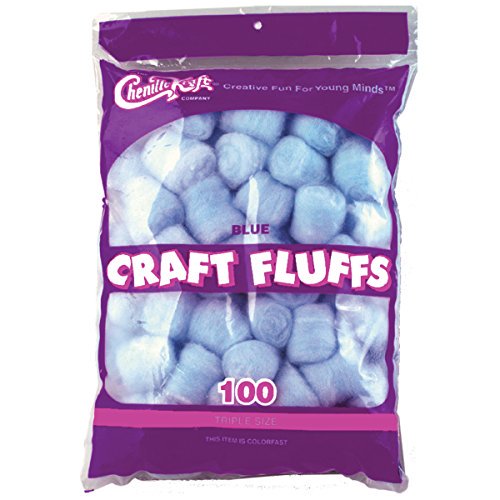 Creativity Street FLUFF4OZ-6401 Craft Fluffs (100 Paquets), 4 oz, Bleu