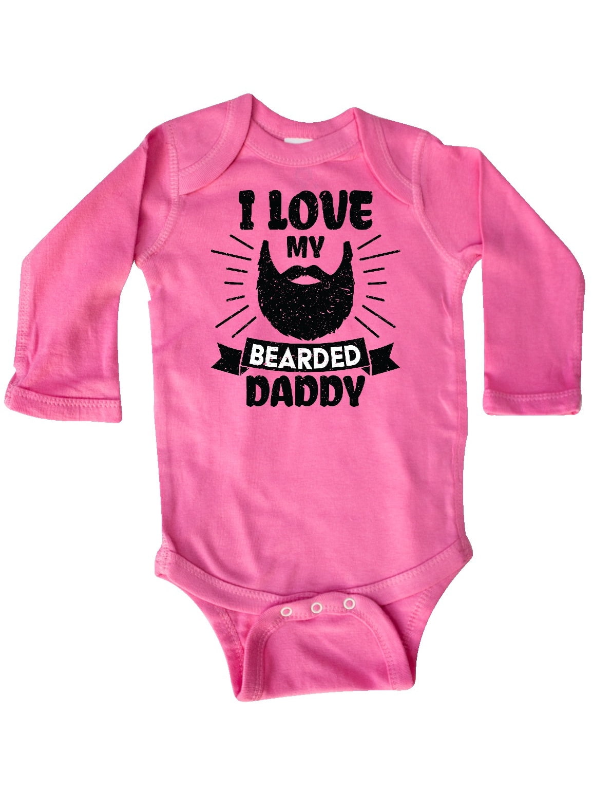 Inktastic I Love My Bearded Daddy For Fathers Day With Grunge Gift Baby Boy Long Sleeve Bodysuit Walmart Com