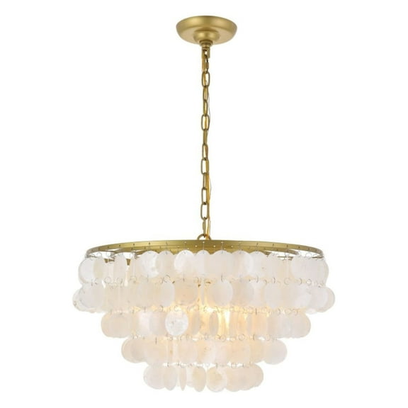 Selene 4 light Brass Pendant