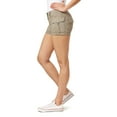 thumbnail image 3 of WallFlower Women's Luscious Curvy Twill Cargo Shorts 3" Mid-Rise Insta Stretch Juniors, 3 of 4