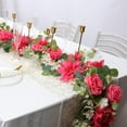 thumbnail image 6 of BGZLEU Artificial Table Garland with Flowers - 1.8m Eucalyptus Garlands with Rose Floral Garlands for Wedding Arch Archway Mantle Dessert Table Patio (Rose Red & White, 1 X 1.8m Garlands), 6 of 7