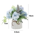 thumbnail image 2 of Laklulu Simulation hydrangea bouquet small ceramic vase, decorative dining table home party office, 2 of 5