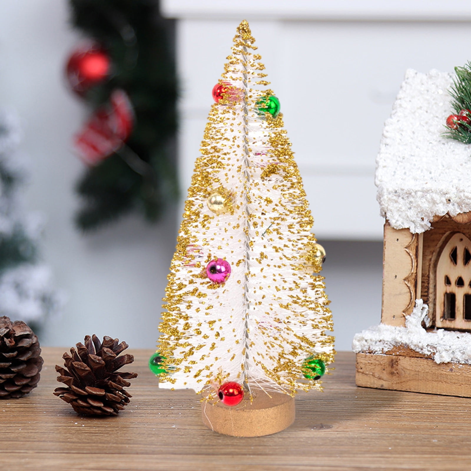 Sapins De Noël En Verre à LED - Lot De 5 Arbres Lumineux, Décorations De Table Pour Salon, Chambre, Bureau, Jardin
