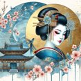 thumbnail image 1 of Kit Pintura Por Números Sobre Lienzo Arte Al Óleo Artesanal Kimono Mujer Pared Del 40x40cm, 1 of 9