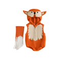 thumbnail image 2 of Ruyang My First Thanksgiving Baby Boy Girl Outfit Turkey Hooded Zip Up Sleeveless Tank Romper Bodysuit with Socks, 2 of 9