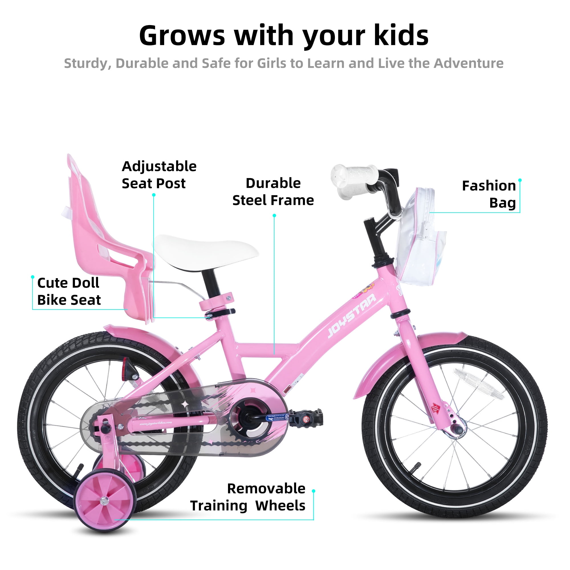 JOYSTAR Keano 16 inch Kids Bike for Girls, Children Bicycle in Pink