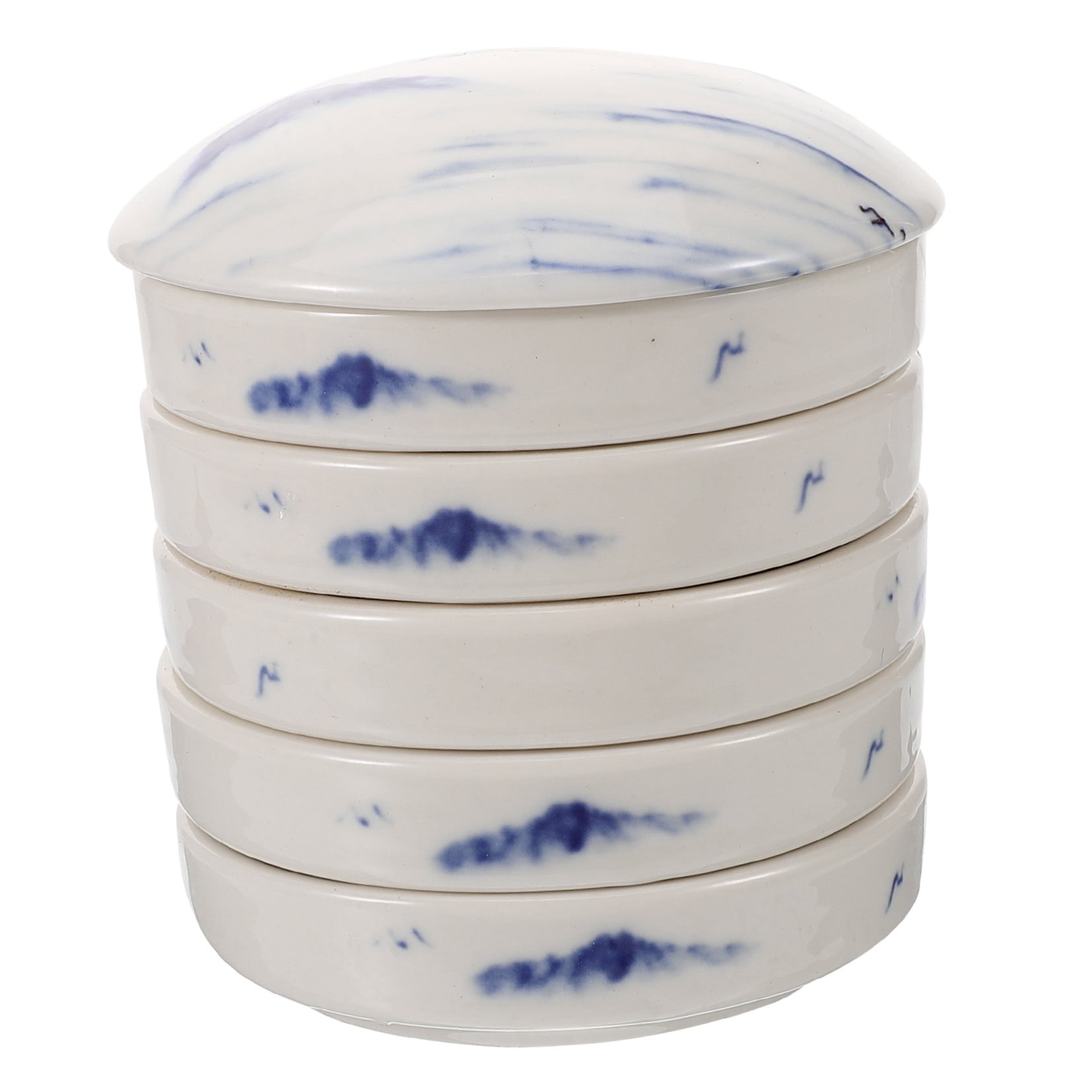 OUNONA 1 Set of Exquisite Ceramic Palette Multi-layer Stackable Pigment Plate Traditional Painting Ink Tray