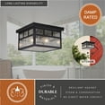 thumbnail image 5 of Mission Bronze Square Outdoor Flush Mount Ceiling Light Clear Glass, 5 of 7