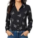 thumbnail image 1 of Blusa Moda Casual Holgada Elegante Manga Larga Para Mujer,Negro,2XG, 1 of 5