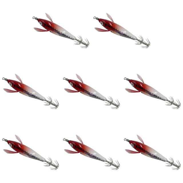 Señuelo Pesca Luminoso Anzuelos Calamar Anzuelo Artificial Cebos Jigging () Rojo