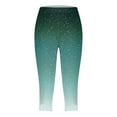 thumbnail image 5 of HCNTES Leggings for Women Floral Print High Waist Capris Knee Length Slim Fit Yoga Cropped Trousers(Green,M), 5 of 5