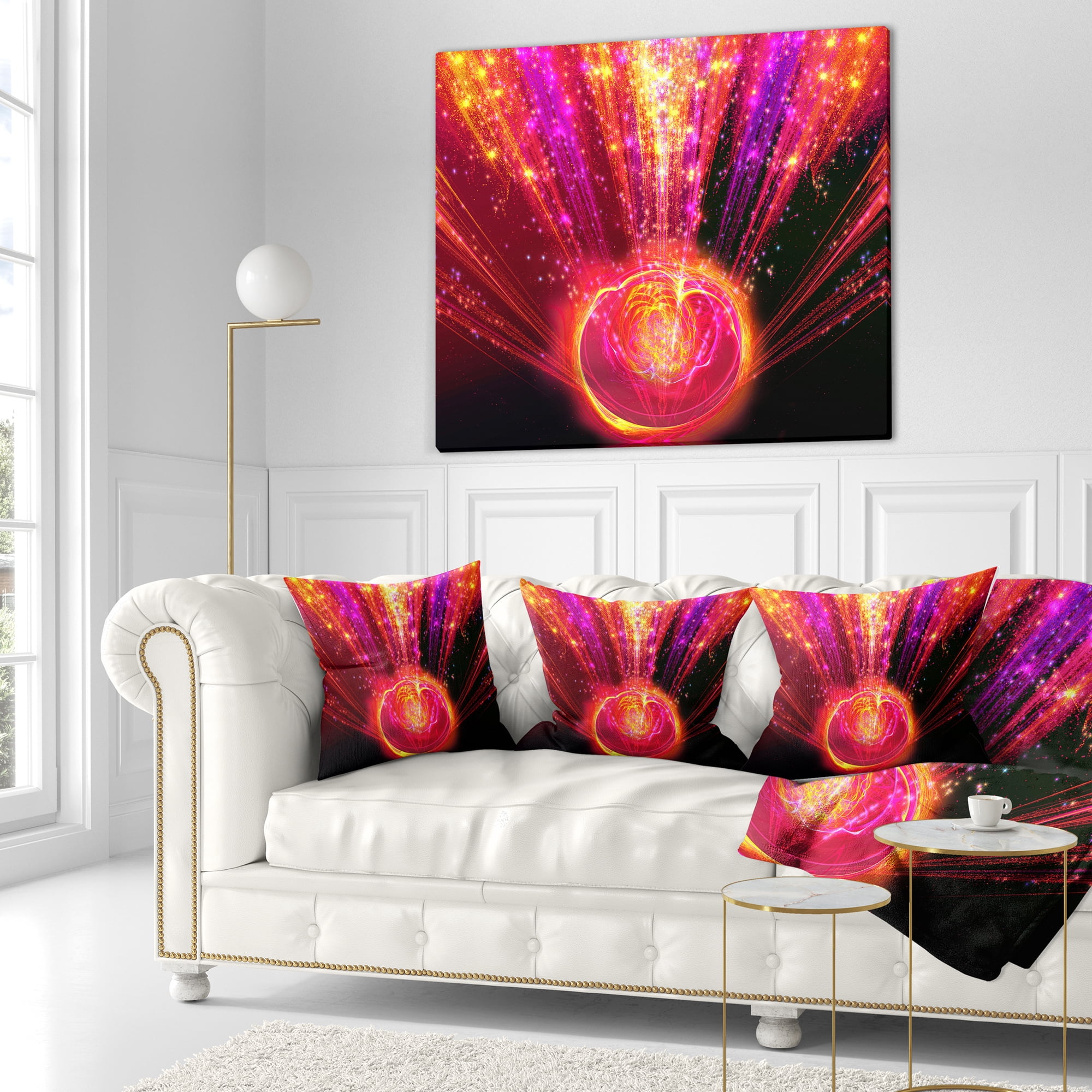 Designart Shining Radical Blast with Magic Ball - Abstract Throw Pillow - 18x18