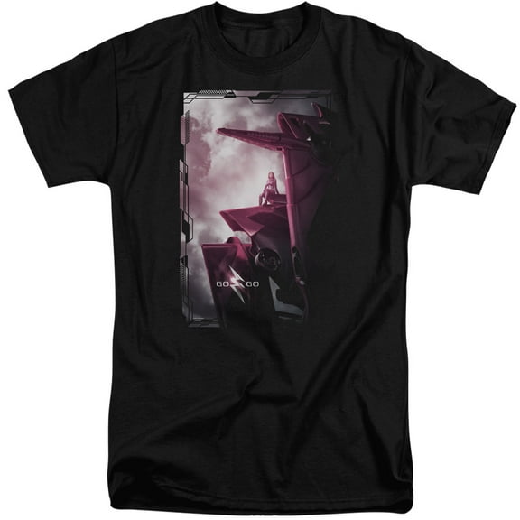 Power Rangers Pink Zord Poster Adult Tall T-Shirt 18/1 T-Shirt Black