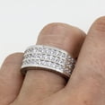 thumbnail image 4 of .925 Silver Triple Row CZ Eternity Band Bling Bling Ring in Rhodium, 4 of 4