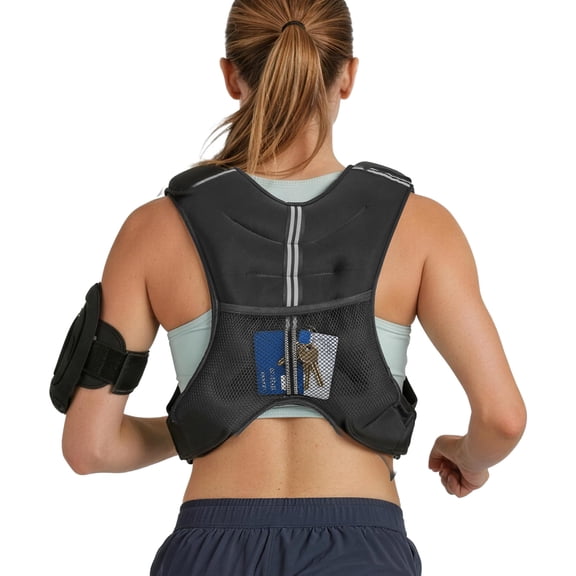 KFFKFF Weighted Vest, 25 lbs Adjustable Body Weight Vest for Men and Women, Reflective Design, Workout Gear for Strength Training, Running, Jogging, Fitness, Muscle Toning, and Weight Management