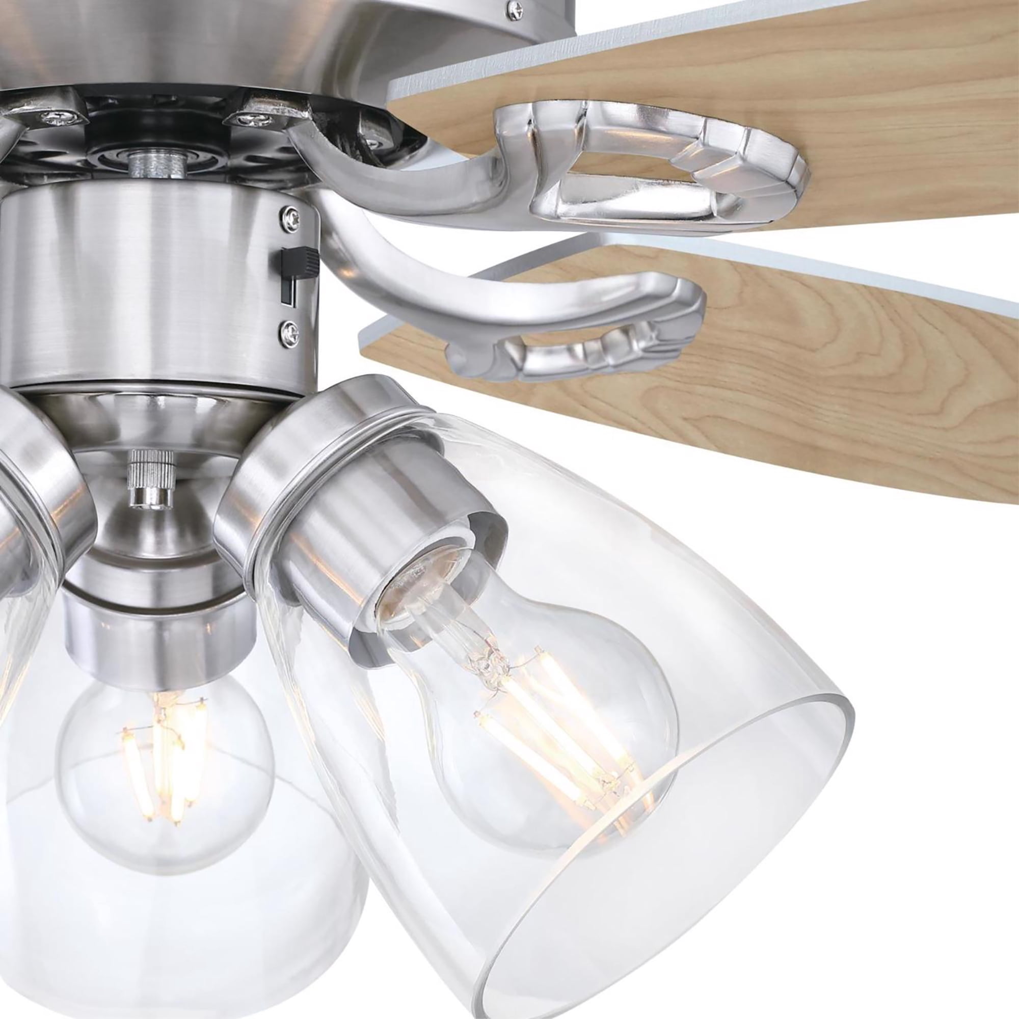 Westinghouse Crusader 42 in. Brushed Nickel White LED Indoor Ceiling Fan