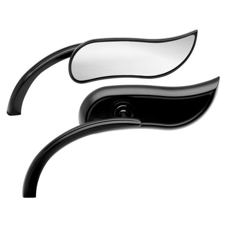 - Arlen Ness 13-404 Micro Die-Cast Upswept Mirror - Left - Black