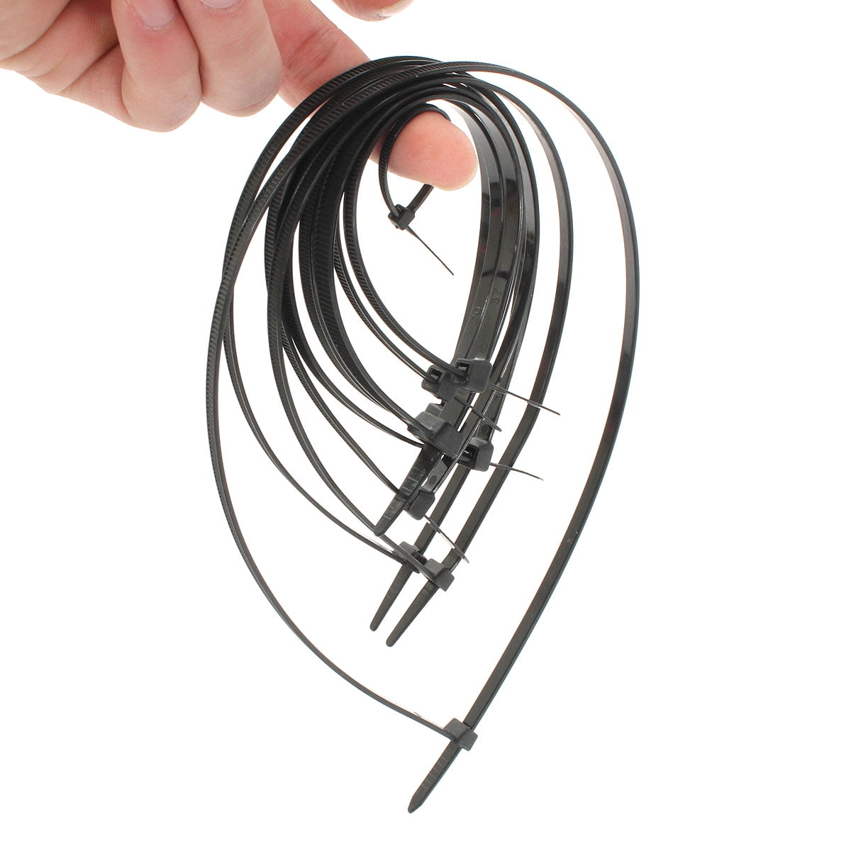 100X Black White Nylon Plastic Cable Ties Zip Tie Lock Wraps Self-Locking 