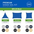 thumbnail image 7 of Coolaroo Premium Outdoor Sun Shade Sail with Hardware Kit 95% UV Block Protection for Backyard, Garden, Patio, 18' Square, Beech, 7 of 7