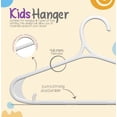 thumbnail image 6 of Utopia Home Kids Hangers 60 Pack - 11 Inch Plastic Baby Hangers for Closet - Childrens Hanger for Clothes & Infant Hanger for Closet - Non-Slip Shoulder Grooves, Strap Hooks & Pants Bar (White), 6 of 7