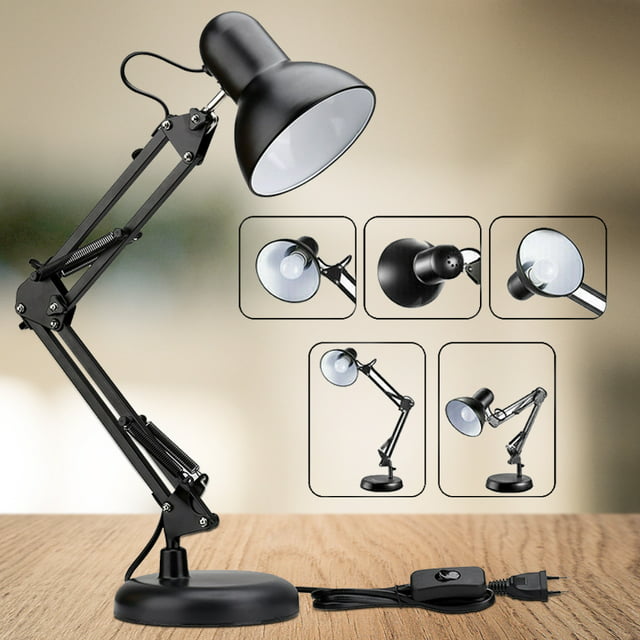 Swing Arm Desk Lamp, LED Table Lamp, Reading Lights for Office, Living Room, Bedroom, Study, Bedside Nightstand Adjustable Lamp