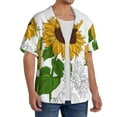 thumbnail image 4 of Wukai Plump Sunflower And Sketch Men's Casual Short-Sleeve Button Down Shirt - Lightweight Summer Dress Shirt for Daily Wear-XX-Large, 4 of 7