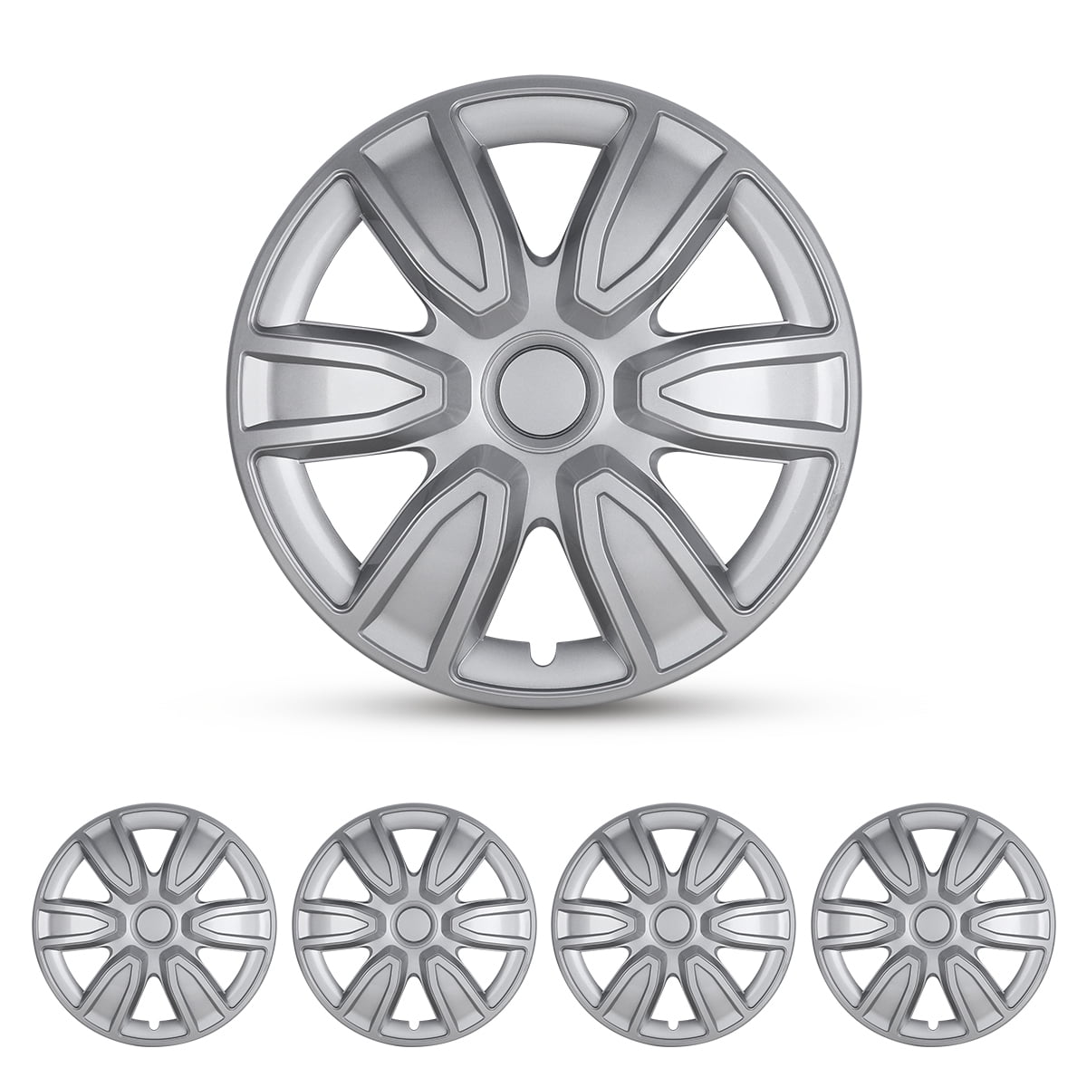 4Pcs/set 15 Inch Universal Wheel Rims Cover Hubcaps Snap On Car Truck SUV Wheel Covers ABS+PC Material （15-Inch, Lacquer)