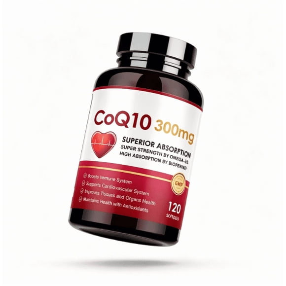 Coenzyme Q10 Softgels — Dietary Supplement for Energy Support & Antioxidant Care, Easy-to-Swallow Capsules, Daily Wellness Formula, 120 Count, Makeup Organizers