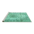 thumbnail image 2 of Ahgly Company Machine Washable Indoor Rectangle Medallion Turquoise Blue Traditional Area Rugs, 7' x 10', 2 of 4
