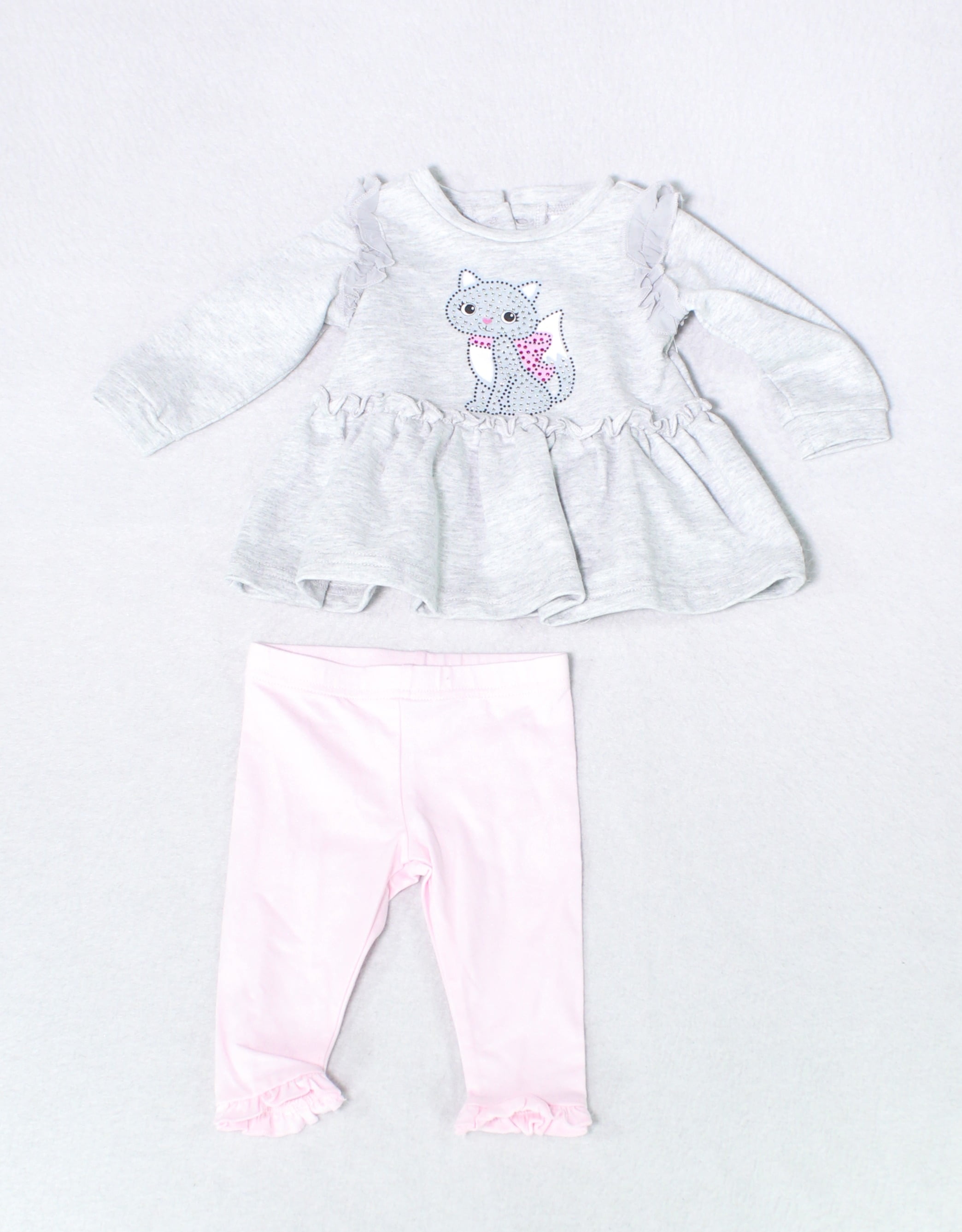 Baby Outfits & Sets Baby Girls Outfit Pink Cat Leggings 03