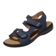 thumbnail image 2 of Adjustable Strap Casual Sandals, Women Open Toe Sport Sandals Comfortable Star Pattern Flat Sandals Summer Hook and Loop Ankle Strap Walking Shoes Soft Sole Wide Fit Outdoor Beach Shoes, Blue 8.5, 2 of 9