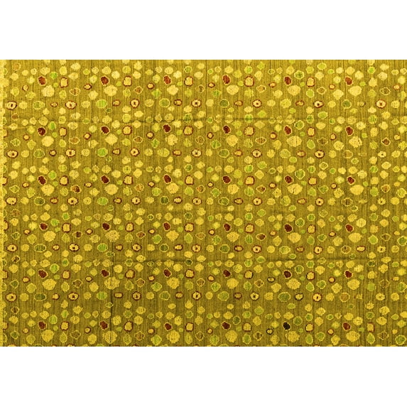 Ahgly Company Indoor Rectangle Abstract Yellow Modern Area Rugs, 2' x 3'