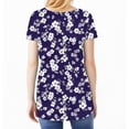 thumbnail image 4 of Tnhcen Women's Summer Floral Print V-Neck Button-Up Shirts - Short Sleeve Casual Daily Tops | Plus Size Friendly S-3XL | Versatile Floral Tops for Women, 4 of 9
