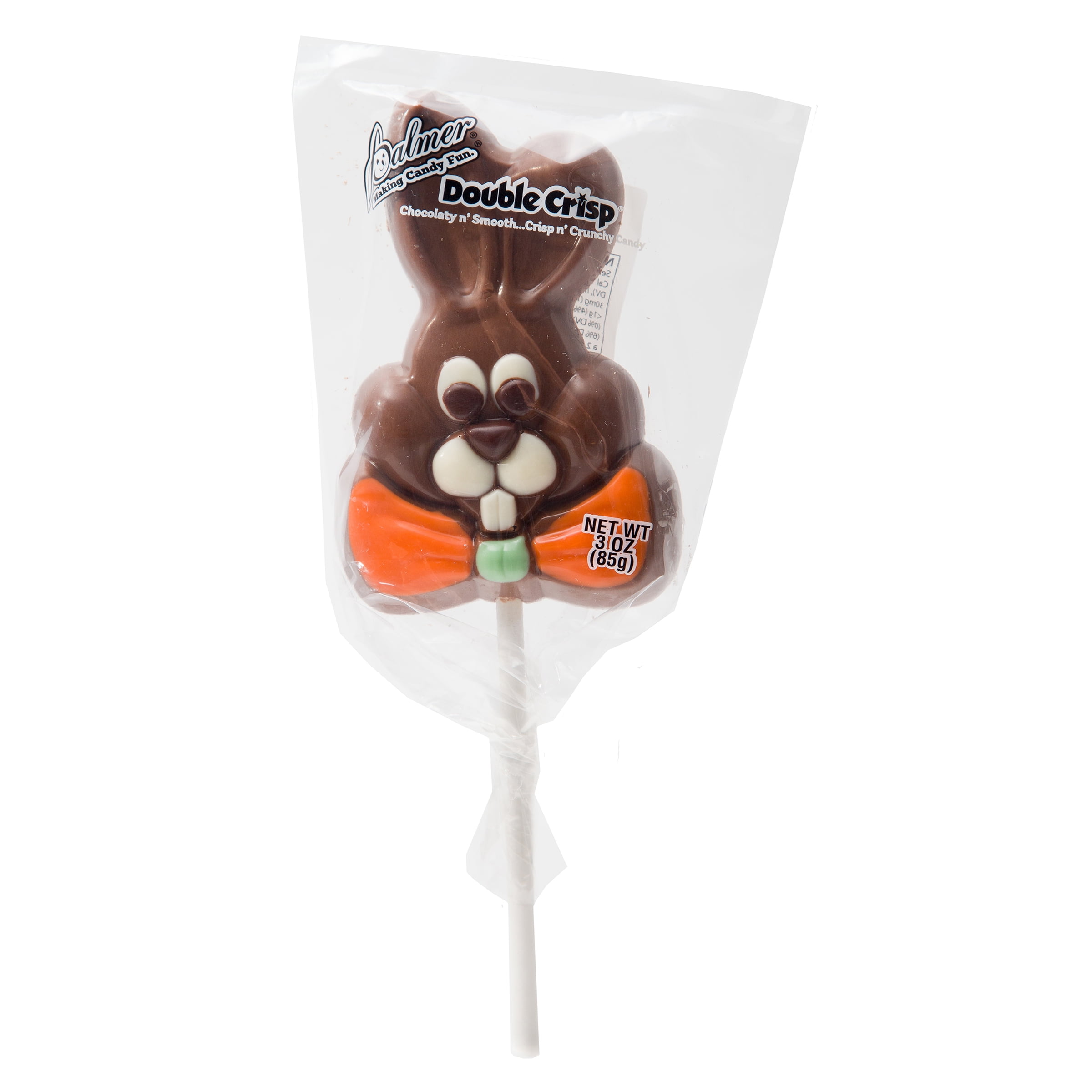 RM Palmer Easter Bunny Pop Dounle Crisp Chocolate Candy, 3 oz