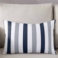 thumbnail image 3 of Navy Blue Gray Striped Throw Pillow Cover 20 x 26 Inch Decorative Pillow Cover Farmhouse Stripe Art Lumbar Pillowcase Seasonal Rectangle Cushion Case for Couch Sofa Bed Living Room, 3 of 7