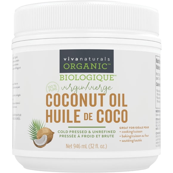 Viva Naturals Organic Virgin Coconut Oil, 32 fl oz (946 mL)