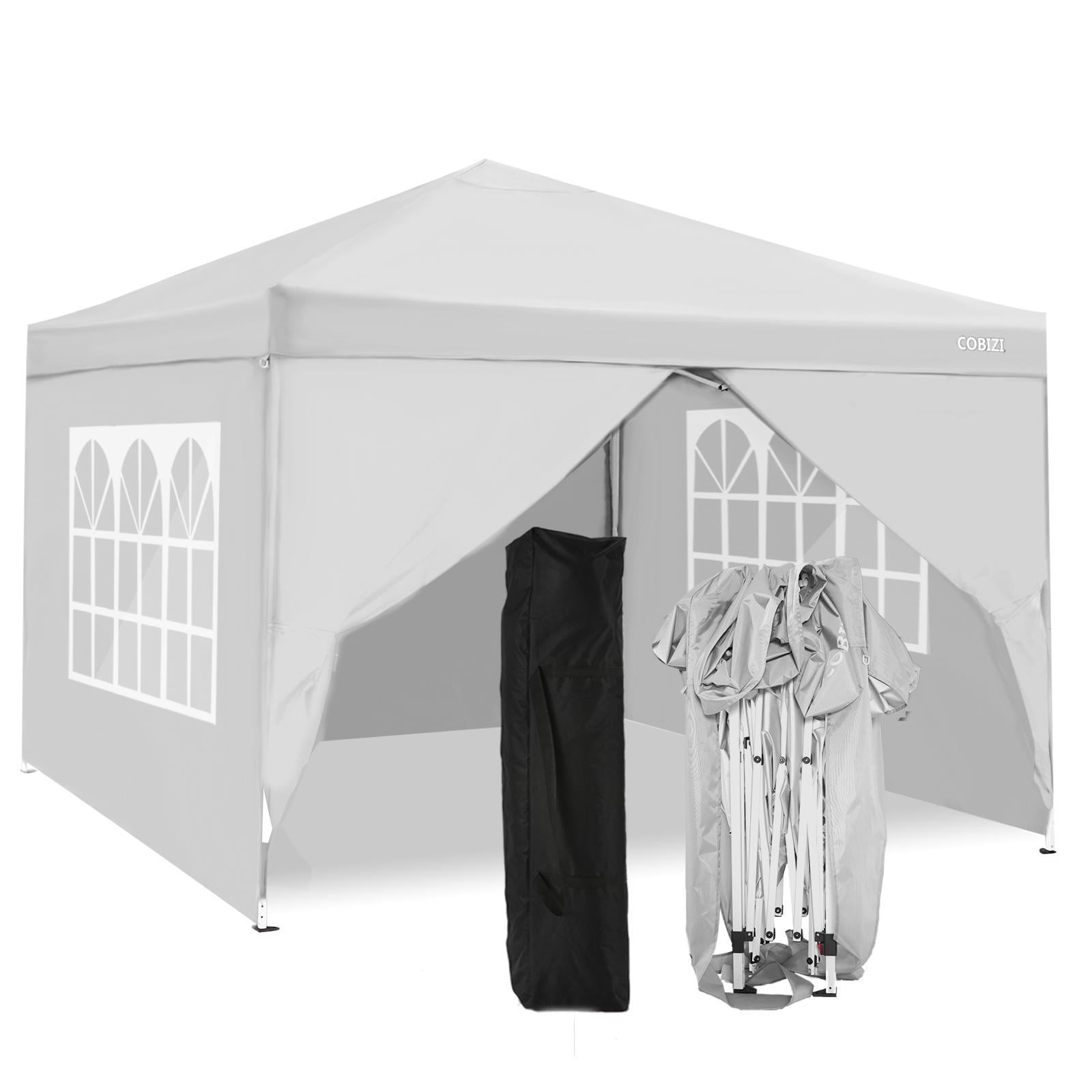 2Mx2M Gazebo Marquee Canopy w/ Sides Waterproof Pop-up Wedding Party Tent White 