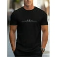 thumbnail image 1 of Camiseta de manga corta con cuello redondo y estampado de letras para hombre, transpirable, estilo urbano, informal y cómoda, ideal para vacaciones de primavera y verano., 1 of 6