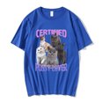 thumbnail image 3 of Camiseta de manga corta para hombre, camisa con certificado de Coño, gato, Meme, informal, Vintage, de gran tamaño, ropa de calle, 3 of 5