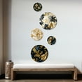 thumbnail image 2 of Designart "Royal Blue Gold Damask Dream" Damask Round Wall Art Set Of 5 - Gold Bohemian Wall Living Room Decor Set, 2 of 6