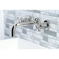thumbnail image 2 of Kingston Brass KS8126BX Metropolitan 2-Handle 8 in. Wall Mount Bathroom Faucet, Polished Nickel, 2 of 5