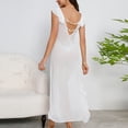 thumbnail image 5 of Bovxnpu Long Nightgowns for Women Sleeveless Sleepshirt Mesh Dress with Metal Chain Straps Cowl Neck Long Length Sleepwear, 5 of 5