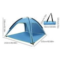 thumbnail image 3 of Beach Ventilated Tent Detachable Double Pole Ventilated Tent UV Protection 3-sided Ventilated Spacious Tent with Removable Bottom Pad for Beach Camping, 3 of 9