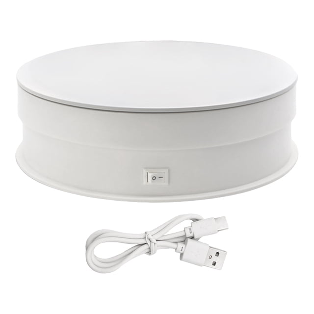Soporte de exhibición giratorio motorizado eléctrico Sunnimix de 360 grados 20cm blanco