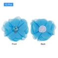 thumbnail image 3 of Artificial Rhinestone Chiffon Flower Heads, Lake Blue Faux Flowers 2 Inch 12Pcs, 3 of 5