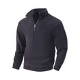 thumbnail image 1 of Blusa y camisa de manga larga con cuello vuelto para hombre, abrigo informal de manga larga con media cremallera y cuello de solapa, chaquetas casuales, abrigos de polar, blusa de poliéster para hombr, 1 of 6