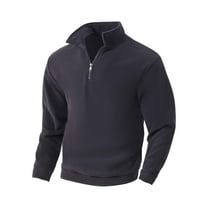 LNWUY Men's Quarter-Zip Polar Fleece Jacket, Long Sleeve Half Zip Fleece Pullover Sweaters Thermal Golf Sweatshirt Gray XXXL