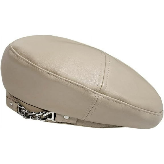 Women's PU Leather French Artist Beret Cap