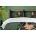 thumbnail image 4 of Ambesonne Myth Duvet Cover Sets, Woman Snakes, 2-King, Green and Tan, 4 of 7