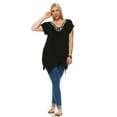 thumbnail image 3 of White Mark Universal PS1288-02-2XL Plus Size Grace Embellished Top-Tunic- Black - 2 Extra Large, 3 of 5